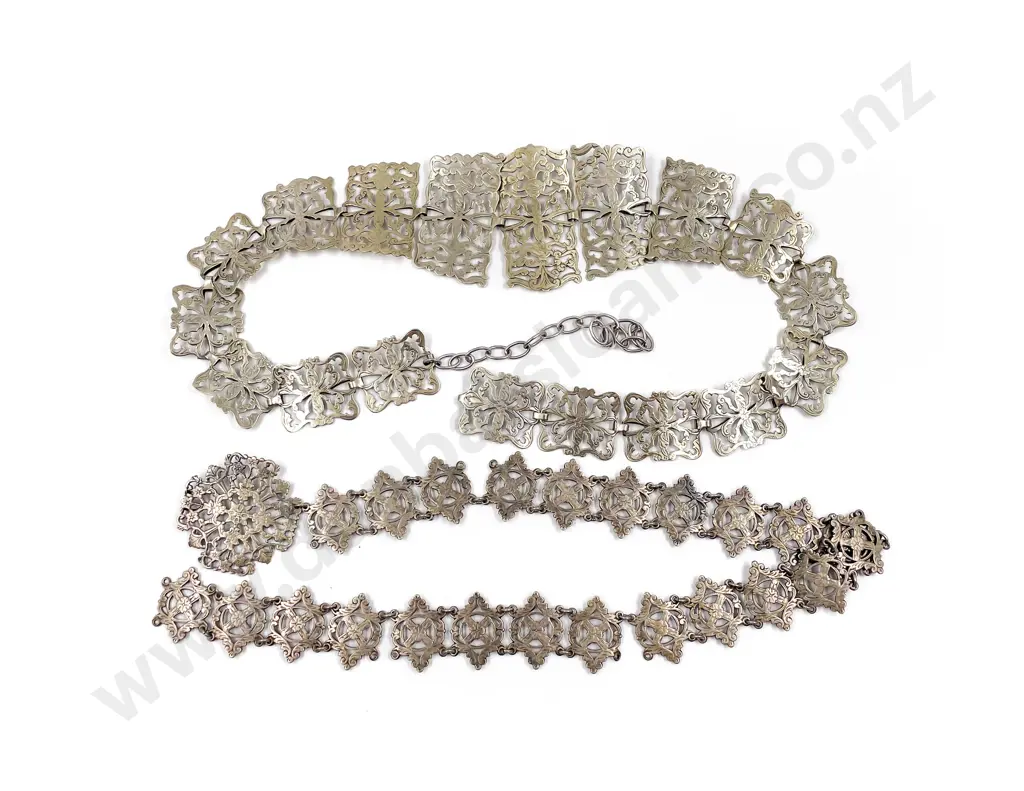 Two Silver Plated Ladies Belts Image 1++