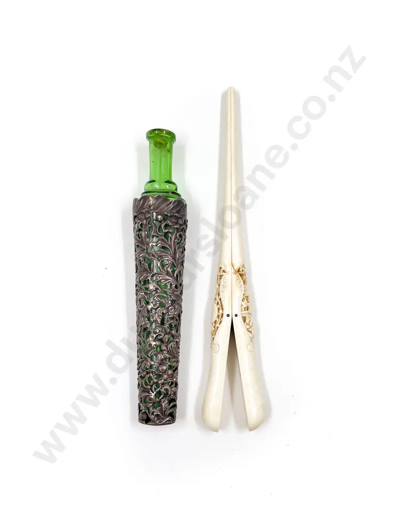 Vintage Lavender Bottle with S/S Overlay together with Ivory Glove Stretcher Image 1++
