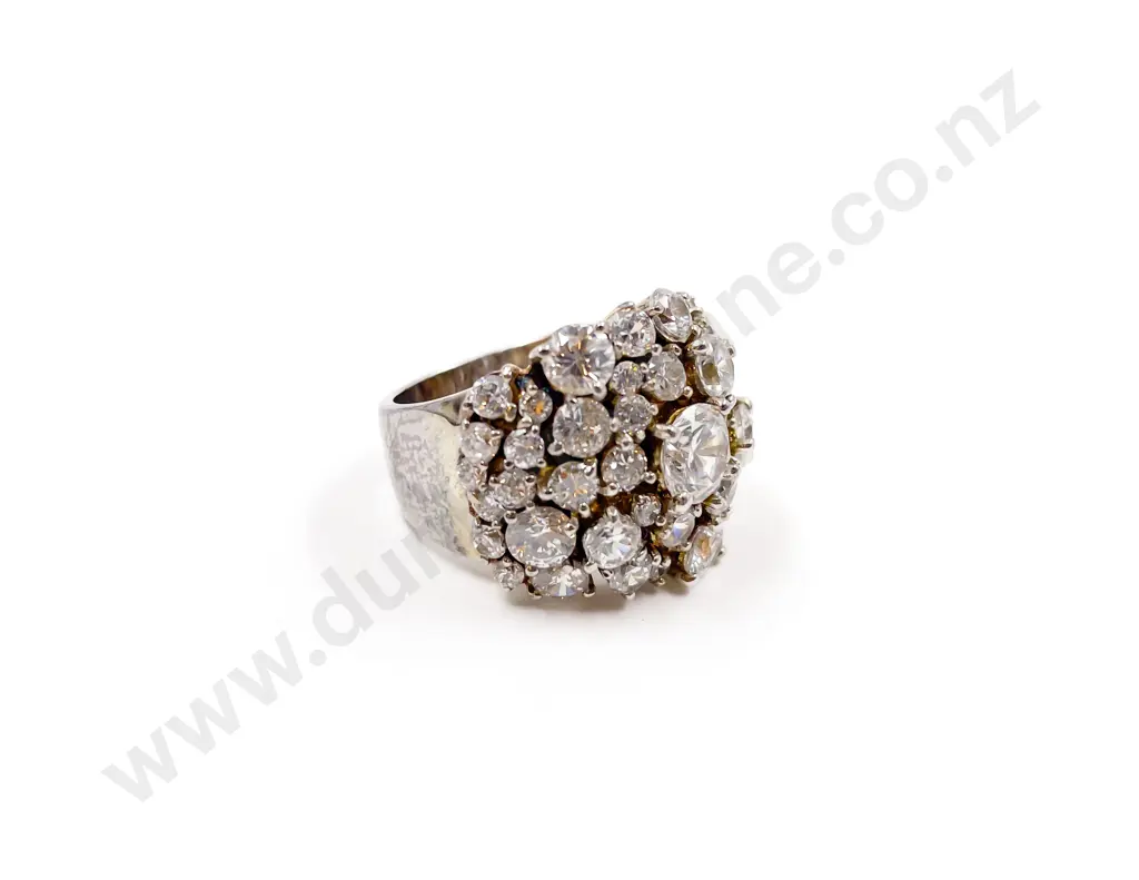 .925 Large Diamante Dress Ring Image 1++