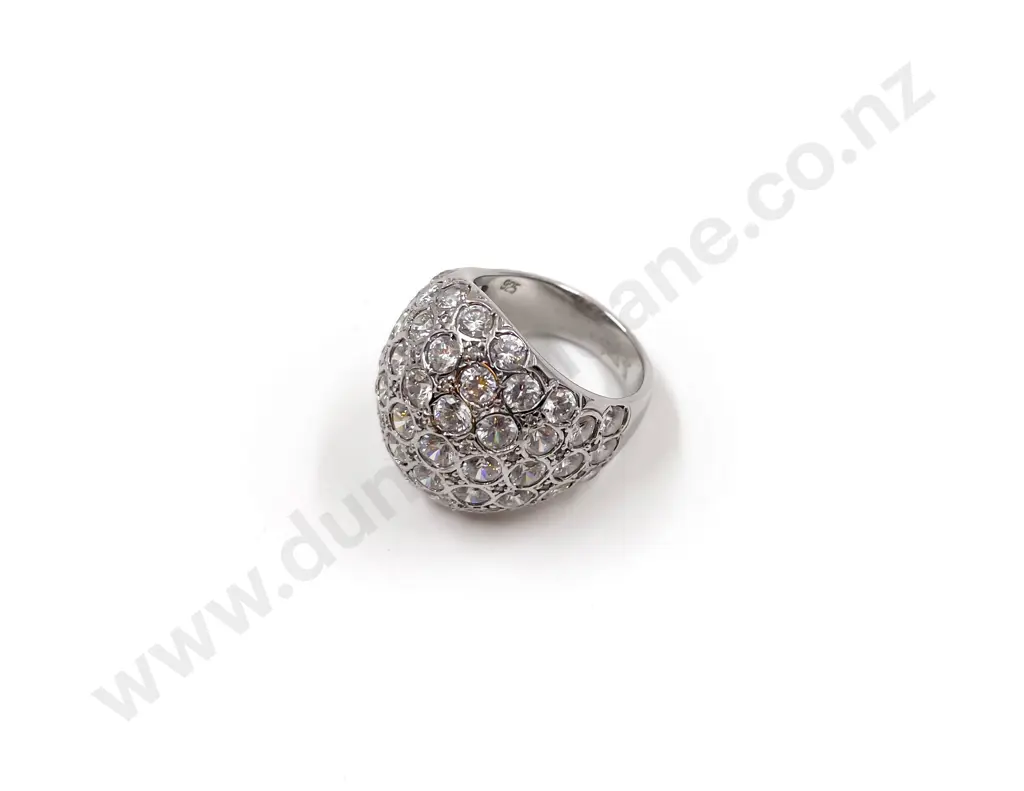 .925 Large Diamante Dress Ring Image 1++