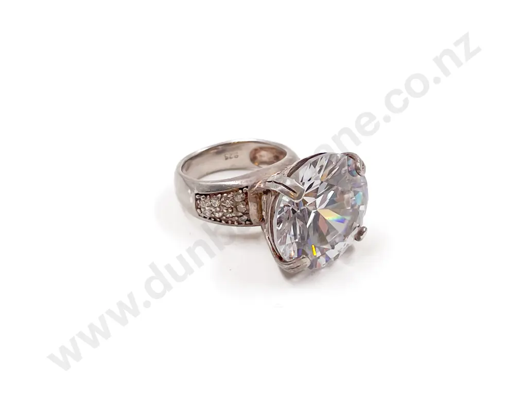 .925 Large Diamante Dress Ring Image 1++
