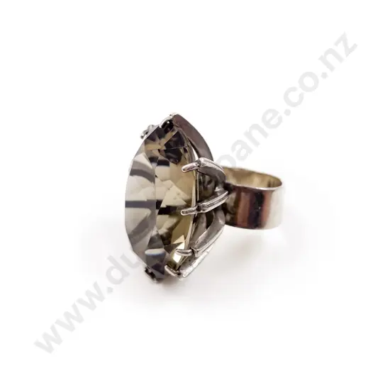 .925 Large Smoky Quartz Dress Ring