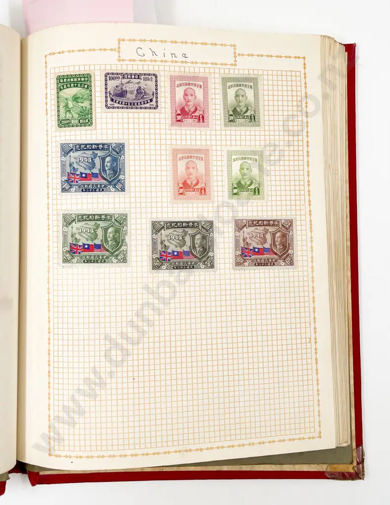 Two Vintage School Boy World Stamp Albums with some loose (one album few stamps) Image 1++
