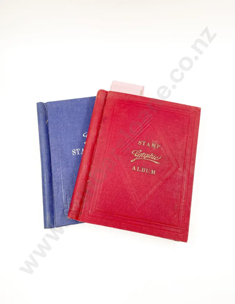 Two Vintage School Boy World Stamp Albums with some loose (one album few stamps) Image 1++