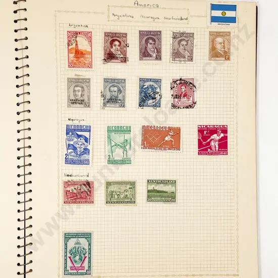Three Vintage World School Boy Stamp Albums with NZ mint and used