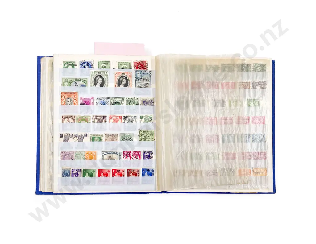 Vintage World Stock Book Stamp Album with NZ and Australia Image 1++