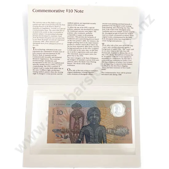 Australian 1988 Commemorative $10 Note