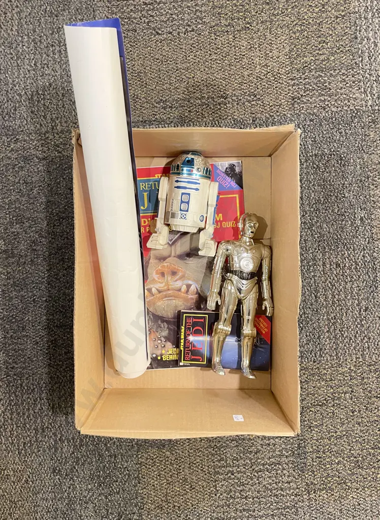 Star Wars C1978 R2-D2 C-3PO Paper back Poster and Jedi Compendium Folio Image 1++