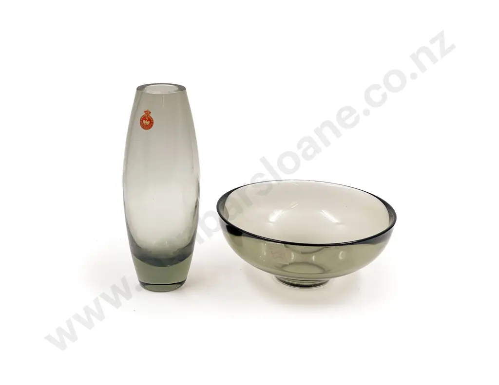 Holmgaard Vase together with Orrefors Bowl Image 1++