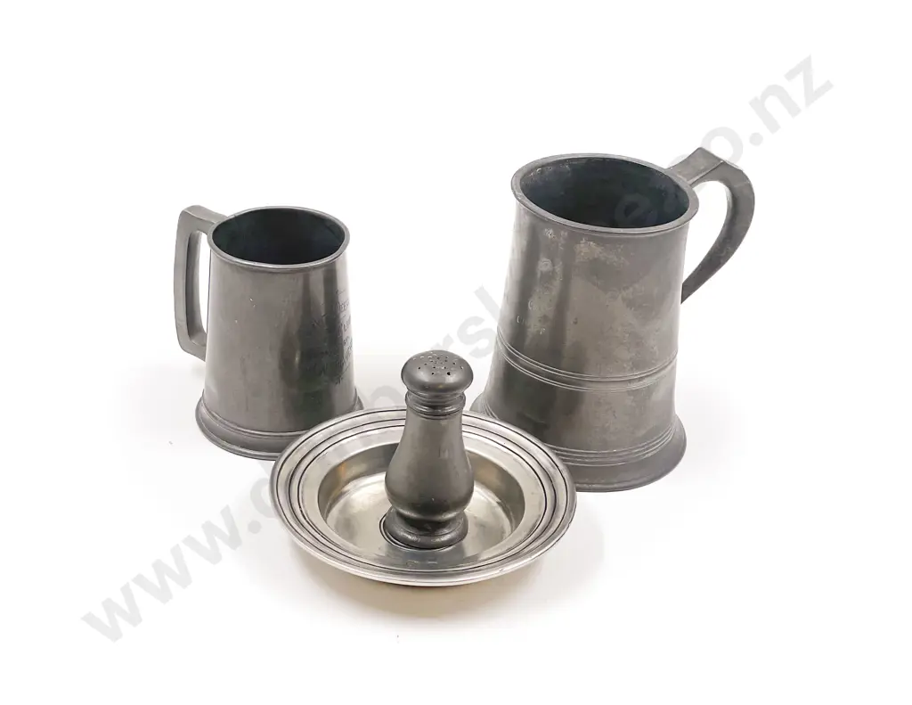 Four Pieces of Assorted Pewter Image 1++