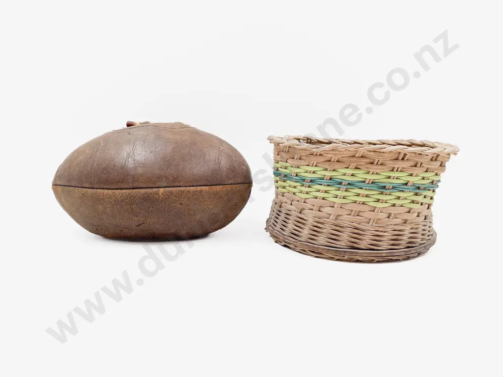 Vintage Leather Rugby Ball & Other Image 1++