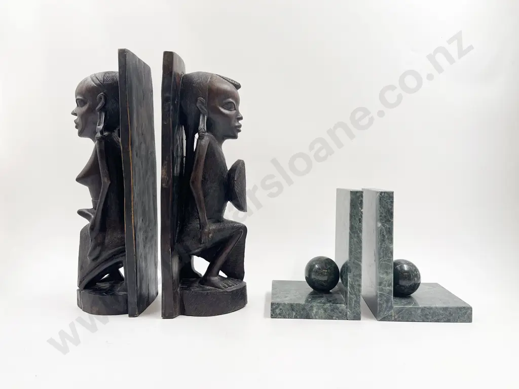 Pair of Marble Bookends and Other Figural Bookends Image 1++