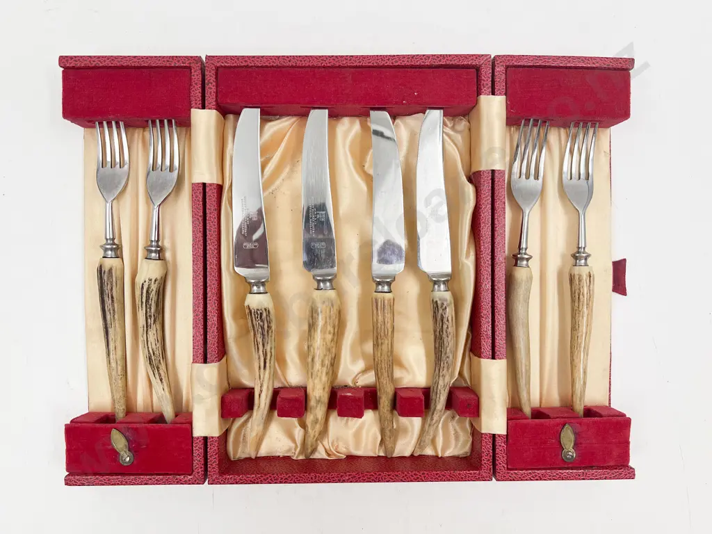 Horn Handled Cutlery Set together with Assorted S/P & Pair of Copper Dishes Image 1++