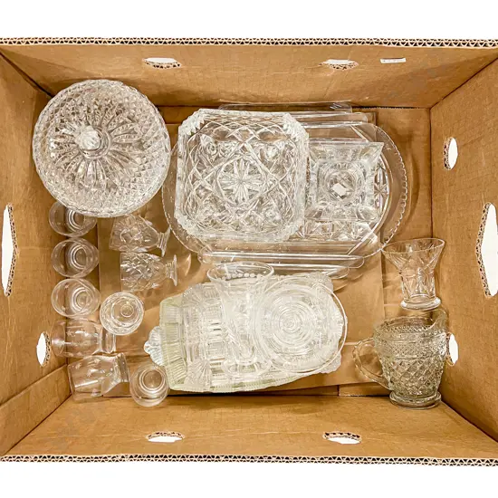 Box Quantity of Assorted Crystal & Glassware