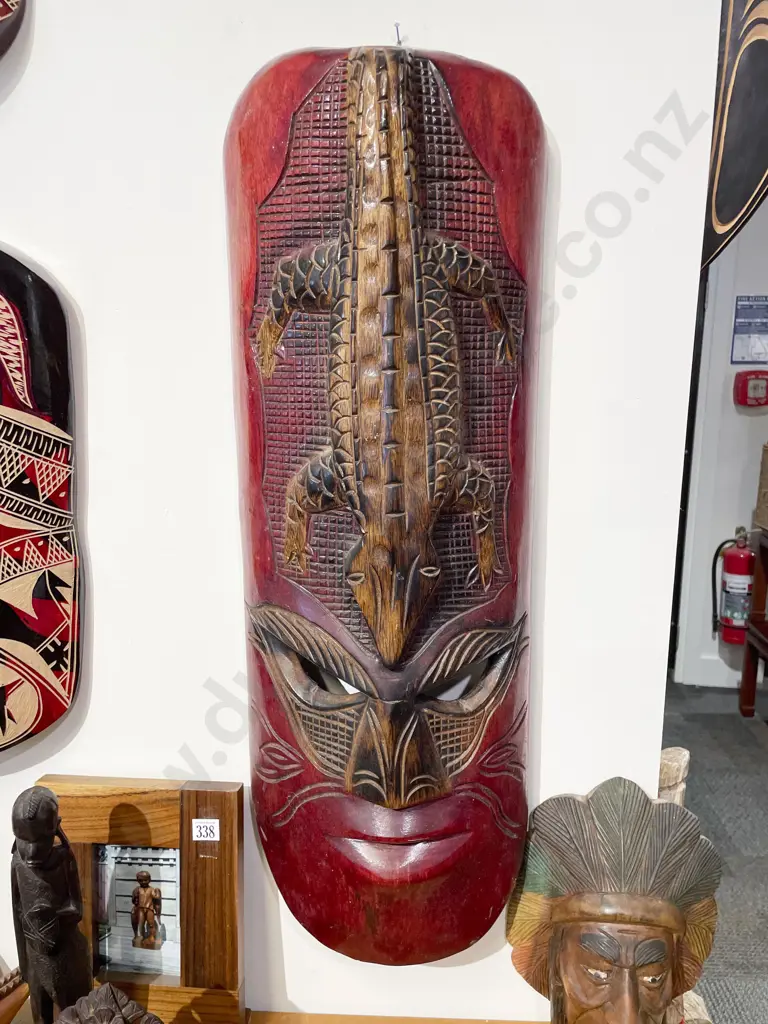 Two Tourist Artefact Wall Hung Masks Image 1++