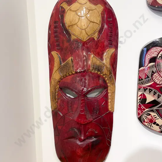 Two Tourist Artefact Wall Hung Masks