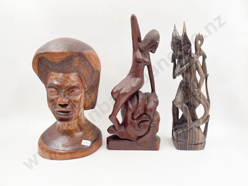 Three Assorted Tourist Artefact Figures together with Bust Image 1++