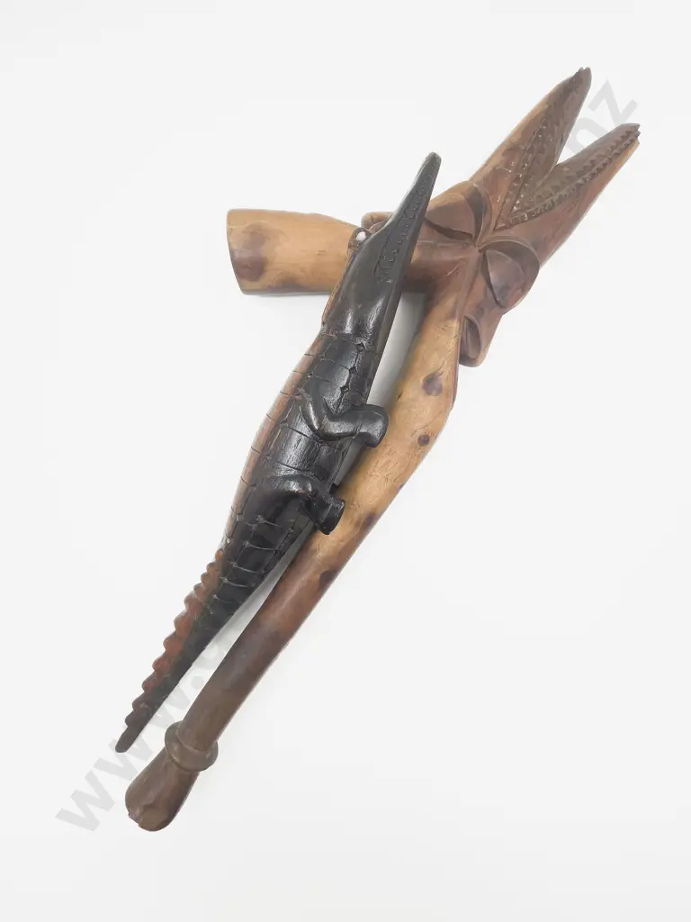 Tourist Artefact Club with Wooden Carved Crocodile Image 1++