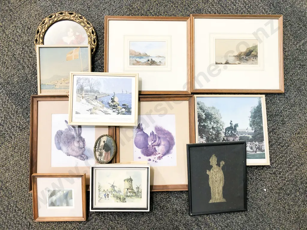 Box of Assorted Framed Works Image 1++