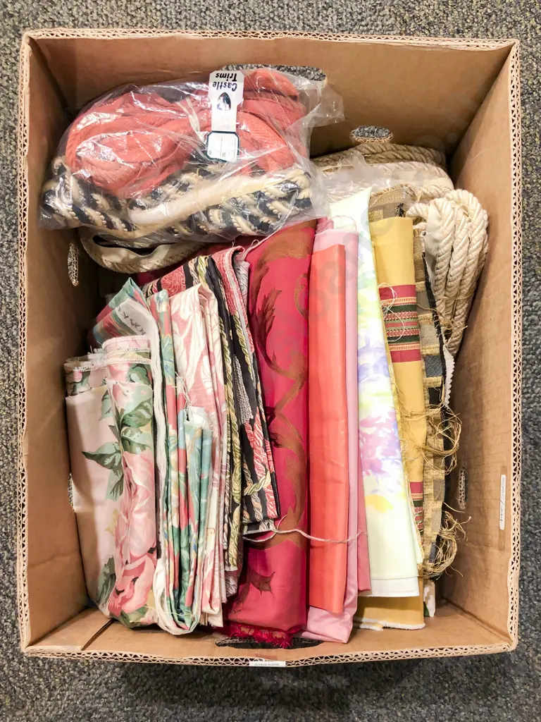 Carton Qty Upholstery Material Remnants and Braiding Image 1++