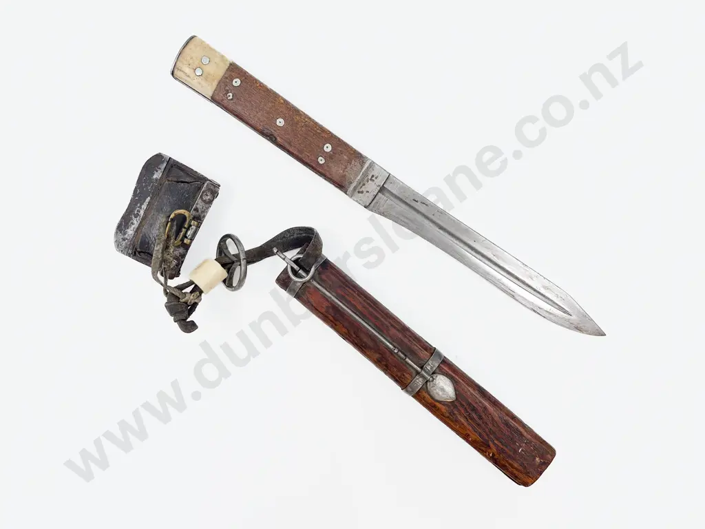 Vintage Utility Knife with Tobacco Pouch Attachment Image 1++