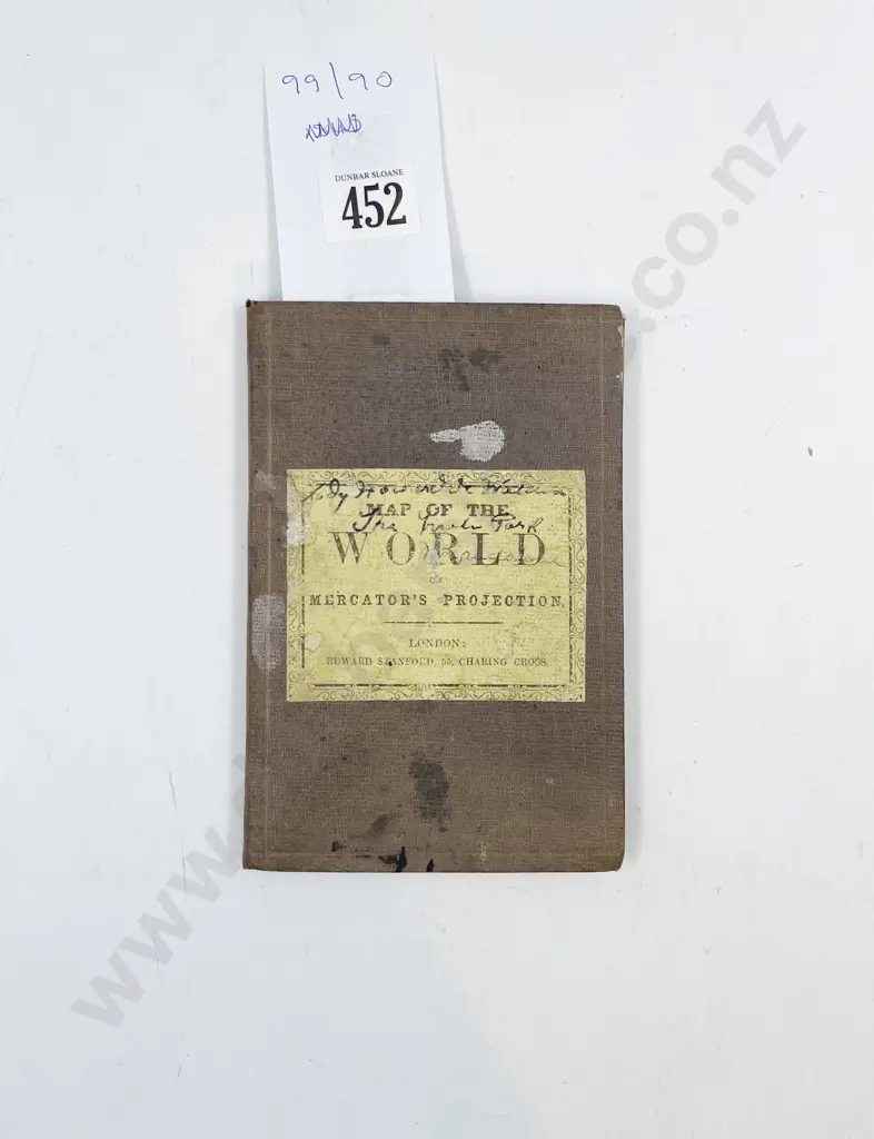 Folding Linen Backed Map Of The World By Edward Stanford London Circa 1900-1910 Image 1++