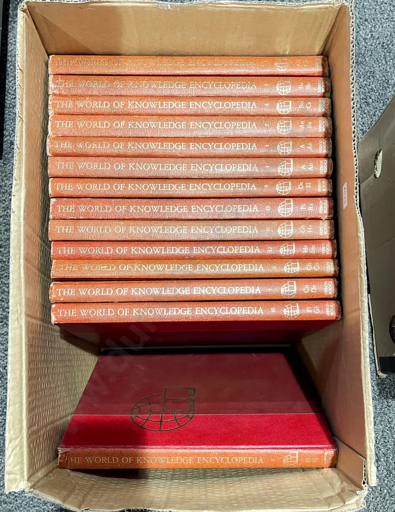 Box of Assorted "The World of Knowledge" Encylopedias Image 1++