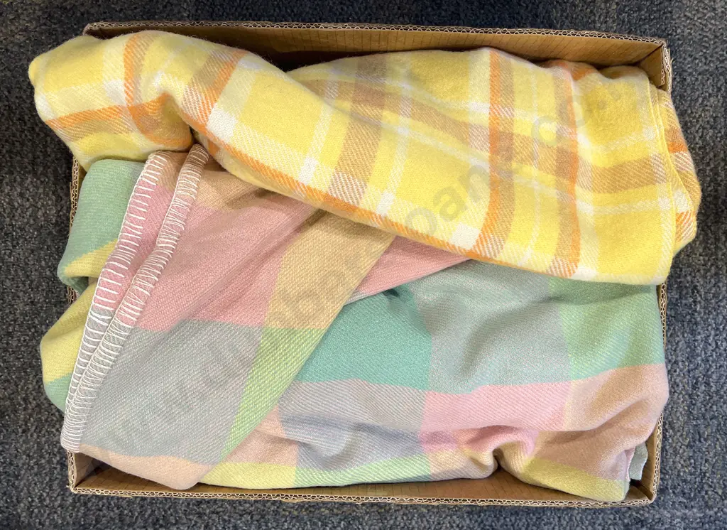 Two Woollen Travel Blankets Image 1++