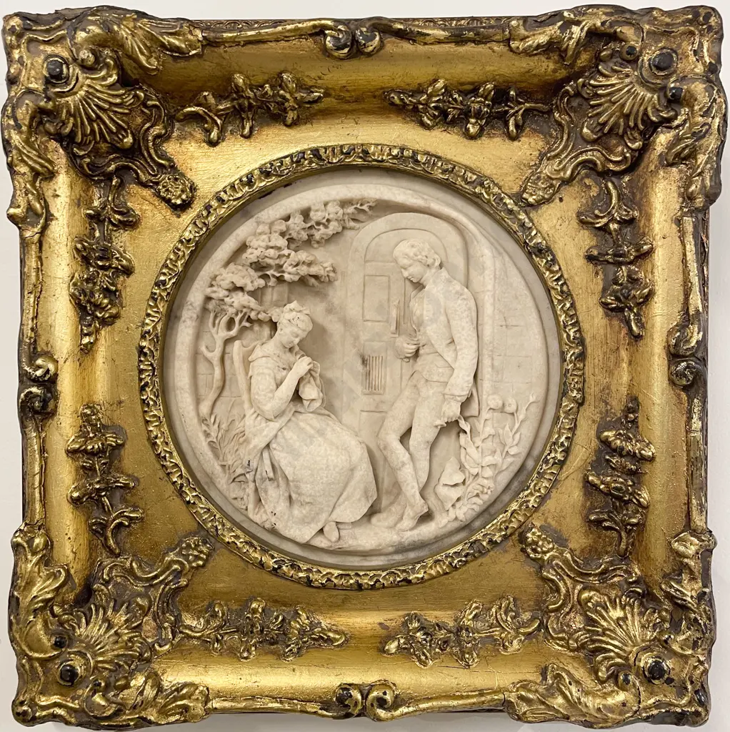 Cast Resin Relief Moulded Plaque in Decorative Gilt Frame Image 1++