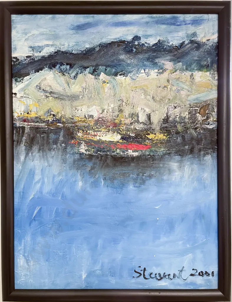 Stewart MacKay - "Waterfront Nelson Haven" - Oil on Canvas Board Image 1++