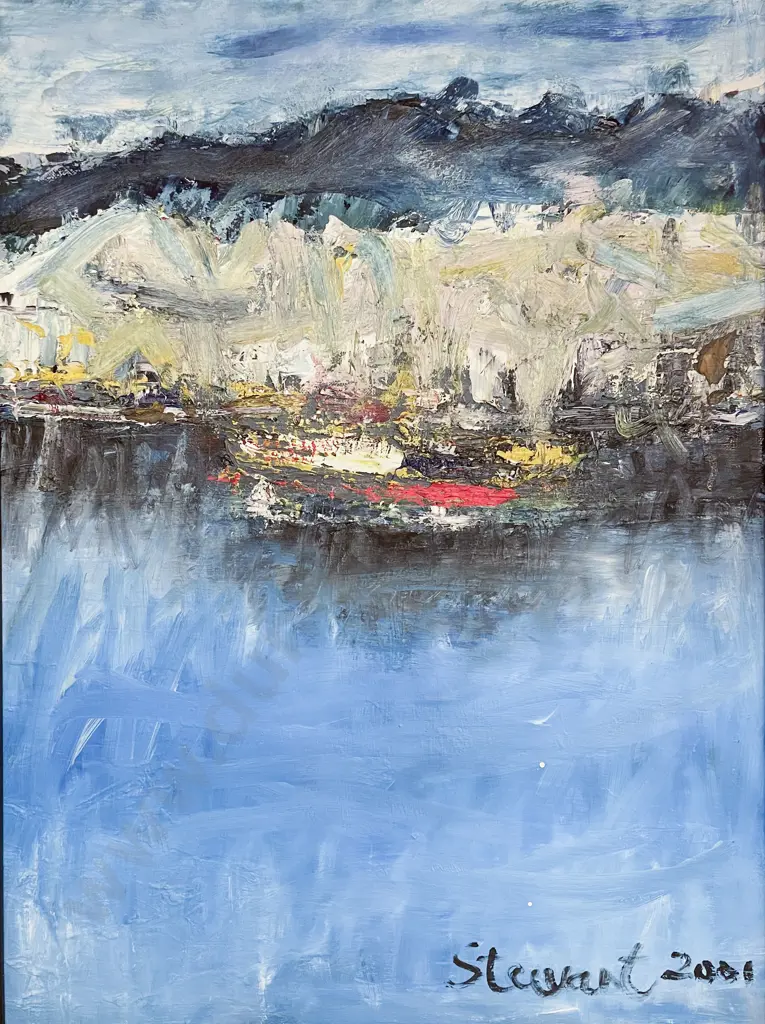 Stewart MacKay - "Waterfront Nelson Haven" - Oil on Canvas Board Image 1++