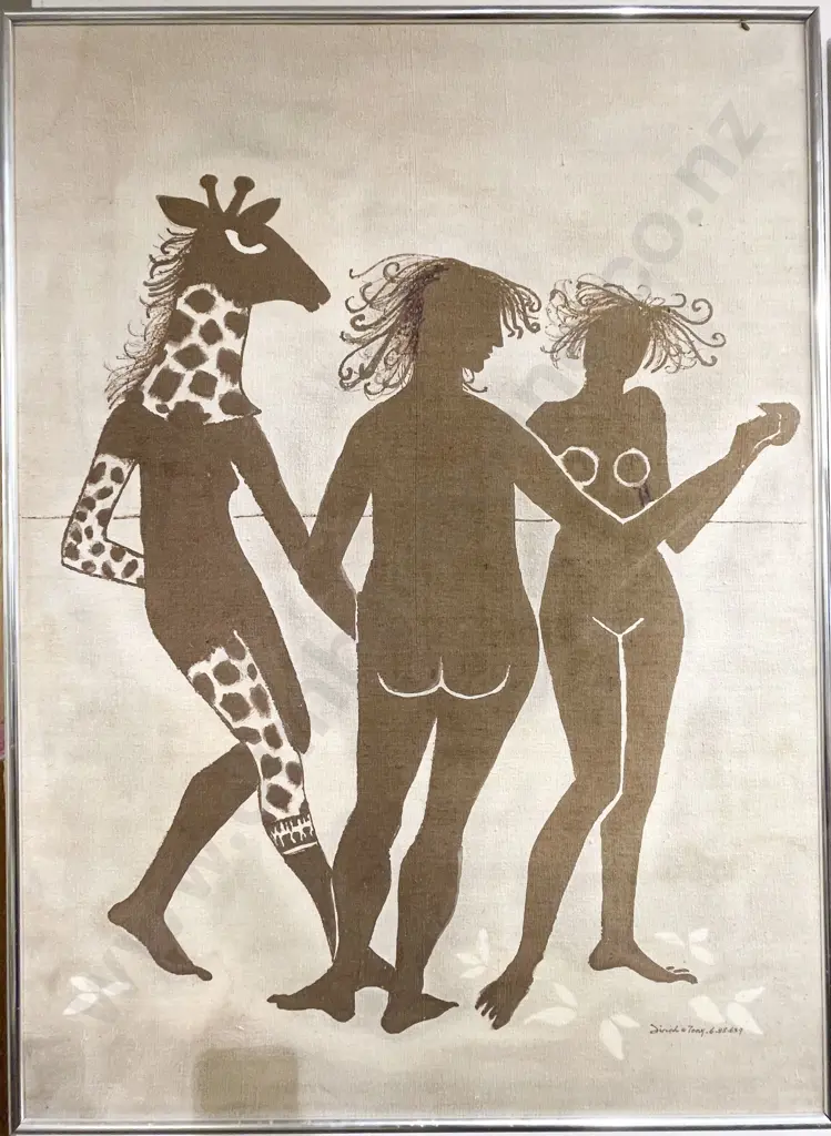 Dina Priestley - Silhouetted Dancing Figures - Mixed Media Image 1++