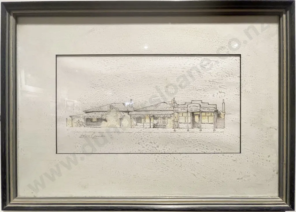 Bruce Gillan - "Eastbourne Shops" - Mixed Media on Paper Image 1++