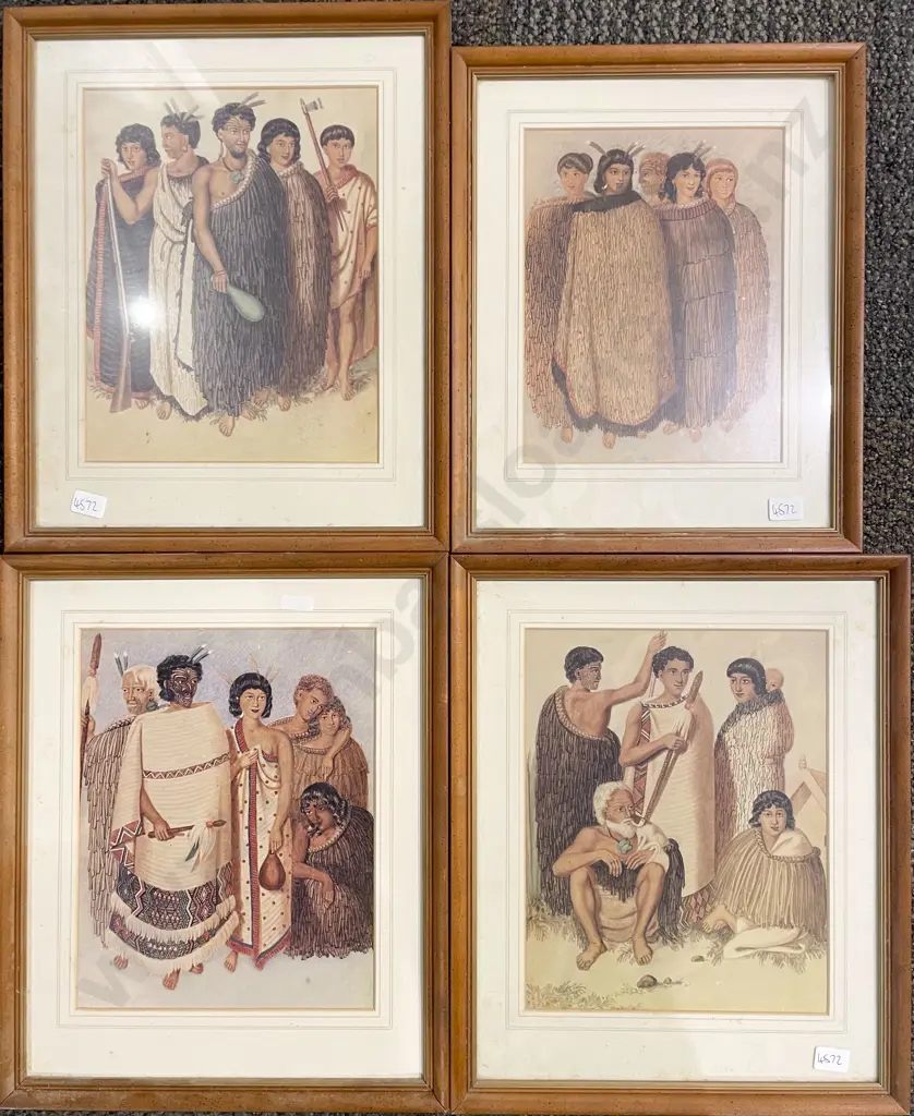 Two Historical Prints & Set of Four Maori Themed Prints Image 1++