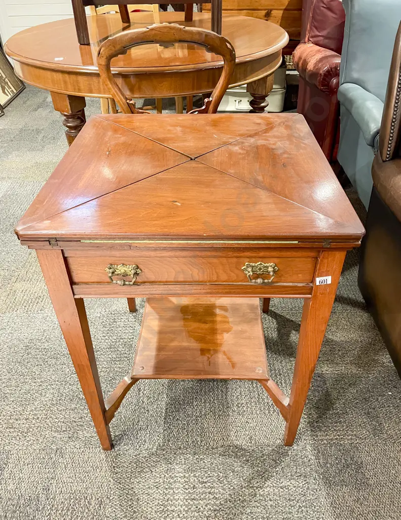 Reproduction Single Drawer Envelope Table Image 1++