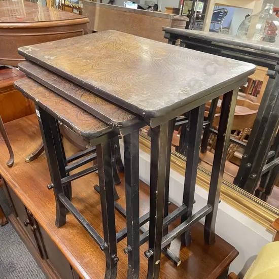 Lacquered Nest of Three Tables