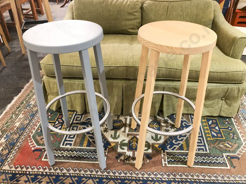 Two Circular Bar Stools Image 1++