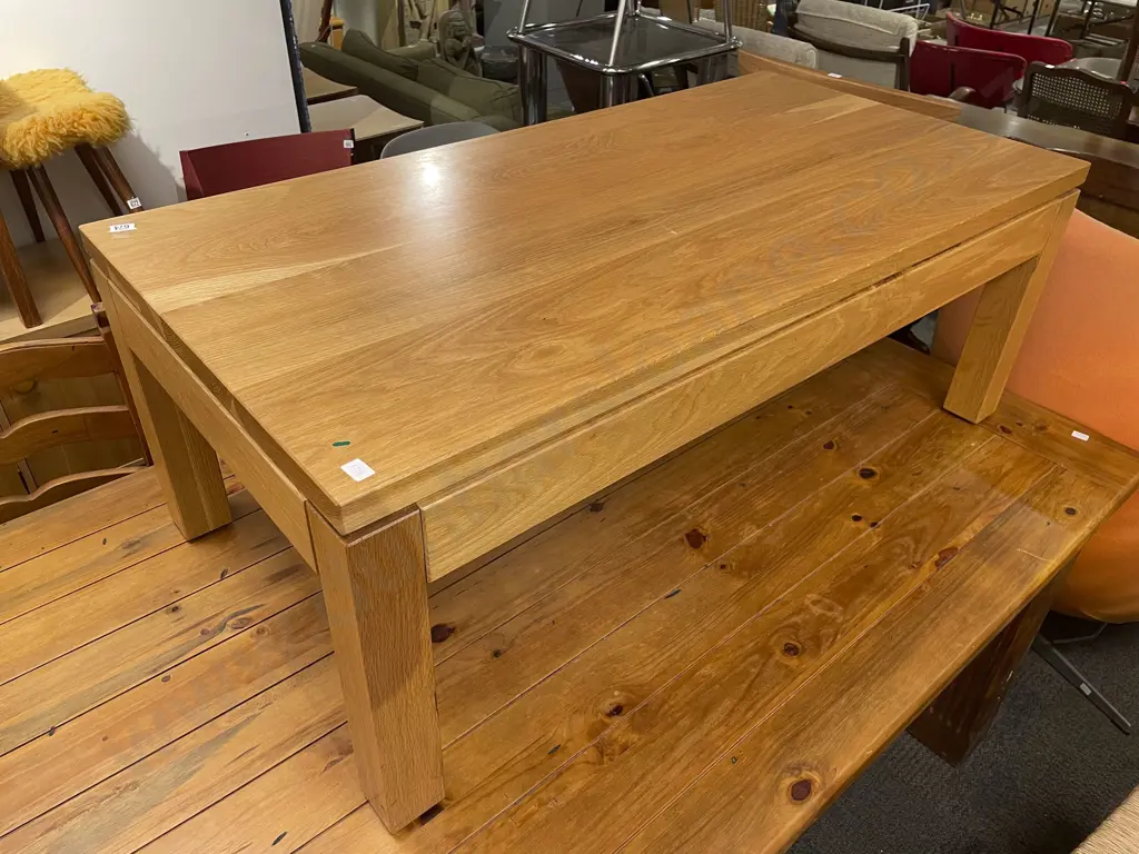 Blonde Oak Rectangular Coffee Table Image 1++