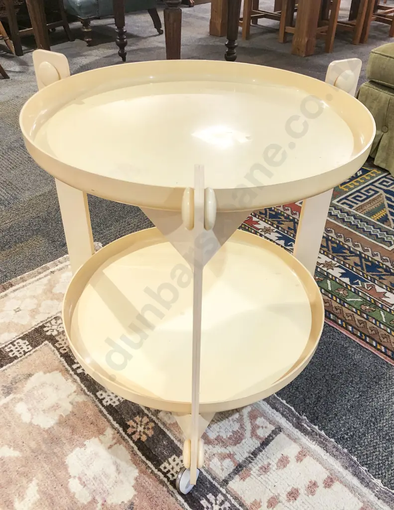 Mid Century Plastic Two Tier Tea Trolley Image 1++
