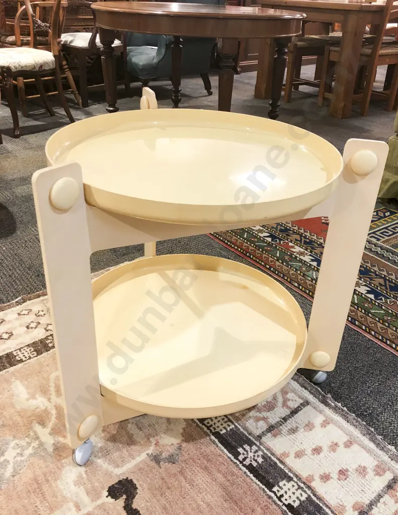 Mid Century Plastic Two Tier Tea Trolley Image 1++