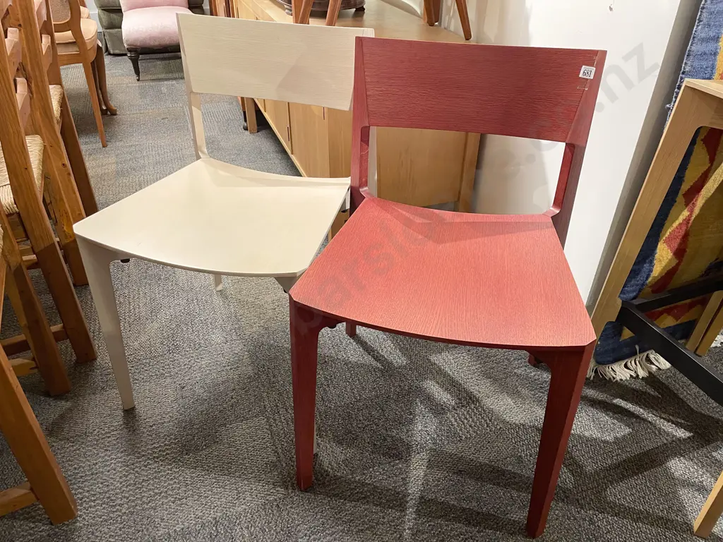 Two Modern Design Stacking Chairs Image 1++