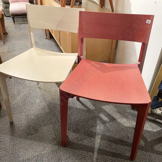 Two Modern Design Stacking Chairs
