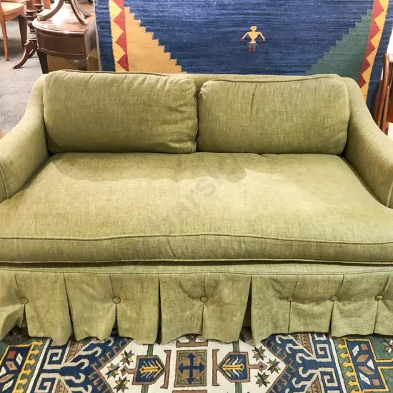 Modern Upholstered Slope Arm Two Seater Settee