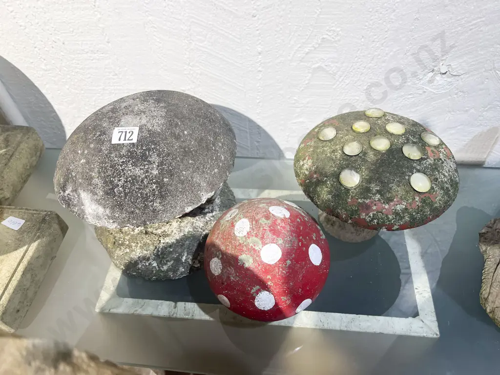 Three Outdoor Concrete Mushrooms Image 1++