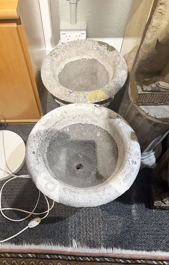 Pair of Concrete Urns Image 1++