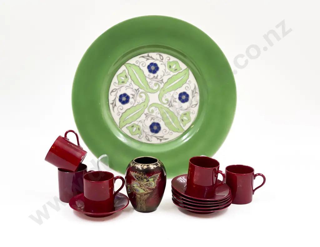 Five RD Flambe Coffee Cans & Saucers and Assorted Image 1++