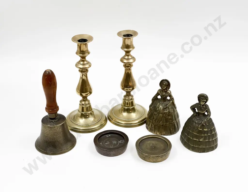 Pair Vict Brass Candlesticks Image 1++