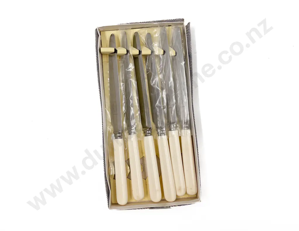 Boxed Set of Sheffield Bone Handled Knives Image 1++