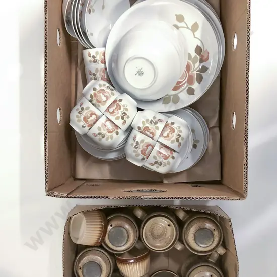 Three Boxes of Assorted China & Stoneware incl Hutschenreuther