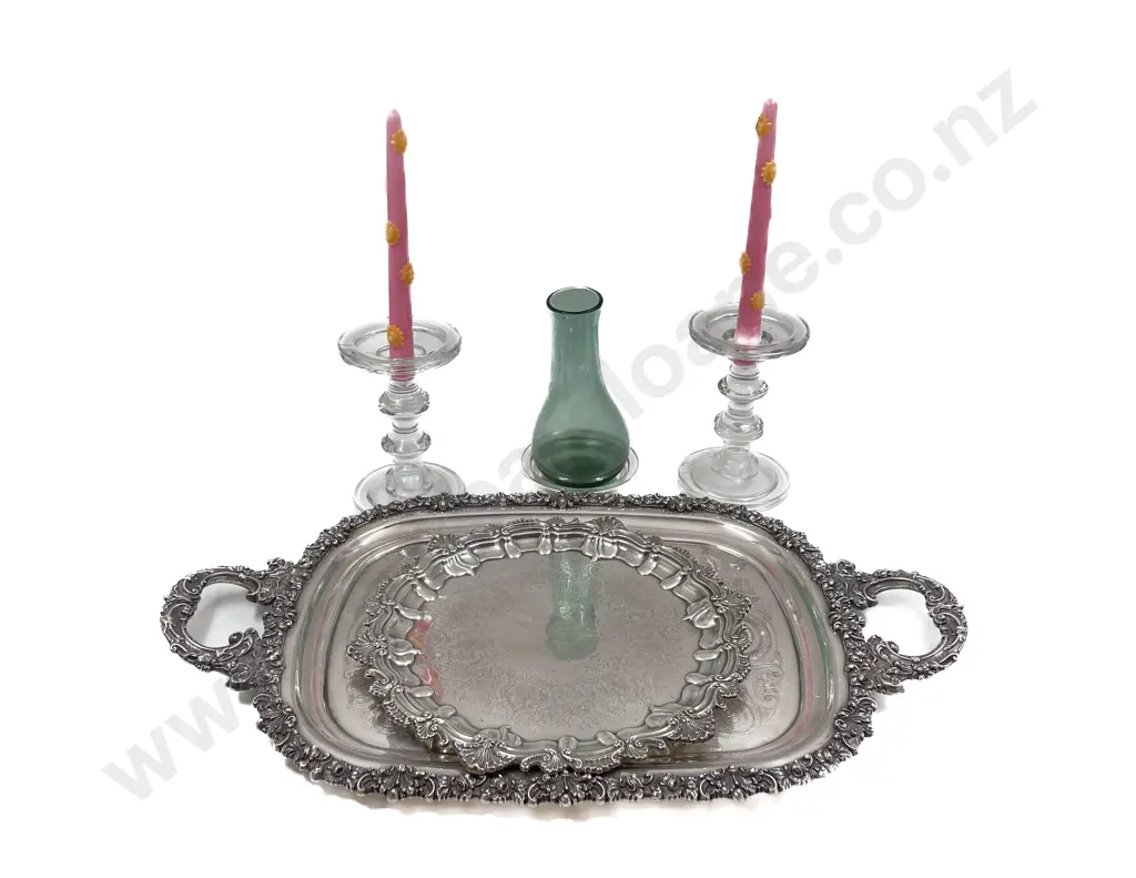 Ornate S/P Double Handled Tray & Assorted Image 1++